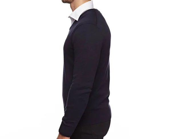 Polo Ralph Lauren Mens Pima Cotton V-Neck Sweater (Large, Navy Blue)