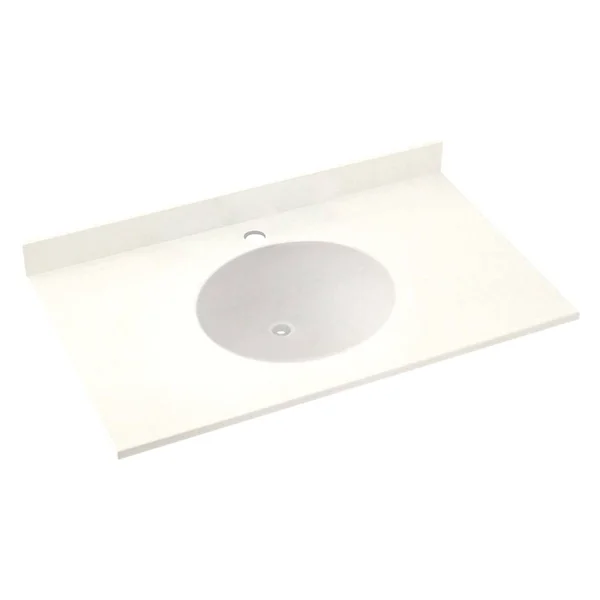Swan Ellipse Solid Surface 31-in x 22-in Vanity Top in Tahiti Ivory