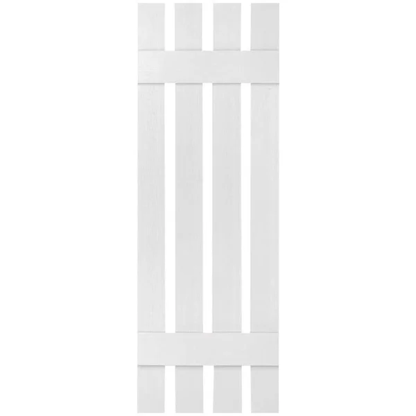 16 1/4x22W x 47x22H Lifetime Vinyl, Custom Four Board Spaced (2 Batten), Board-n-Batten Shutters, w/Shutter-Loks (Per Pair), Pai