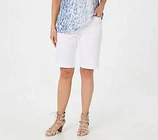 Belle by Kim Gravel Citi Twill Bermuda Short, Size Reg 4, White