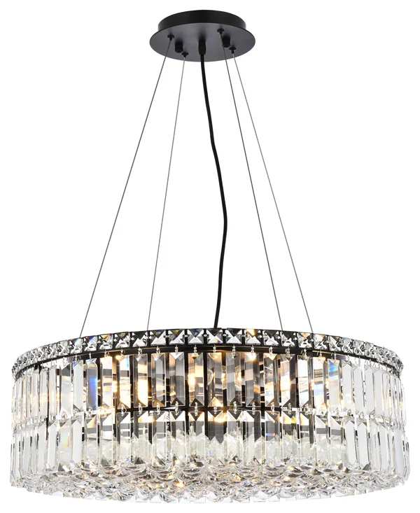 Elegant Lighting V2030D24BK-RC 24 in. Maxime Chandelier Black