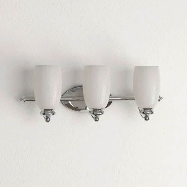 Hampton Bay - 3-Light Chrome Bath Bar Light with Frosted White Glass