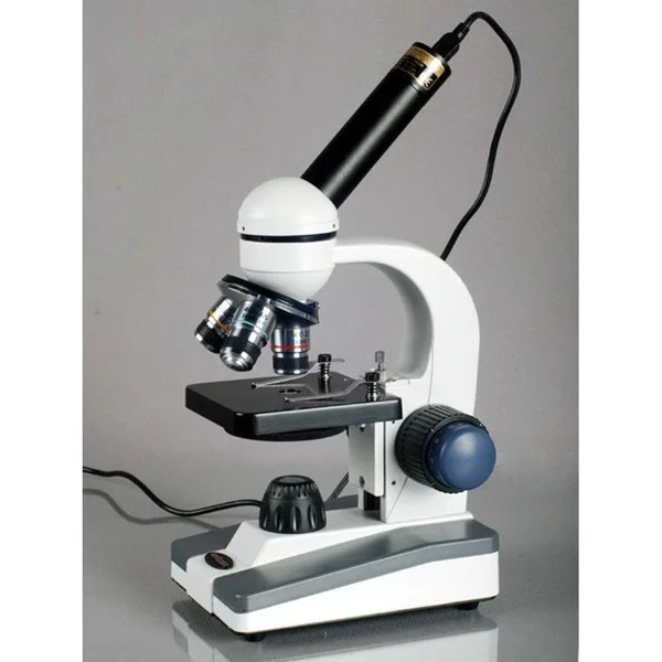 Amscope 40X-1000X Metal Frame Compound Microscope with 25 Prepared Slides