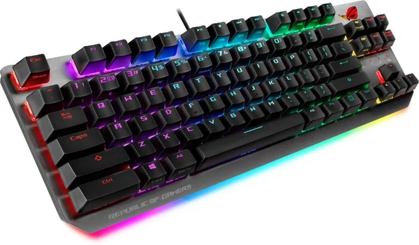 Asus Gray & Black ROG Strix Scope TKL Wired Gaming Mechanical Cherry MX Red Switch Keyboard with Aura Sync Lighting - Each