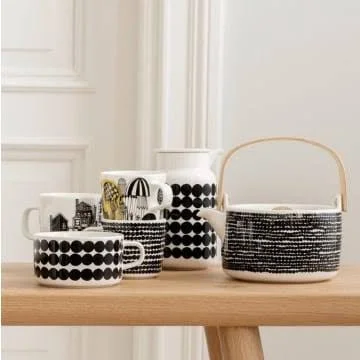 Marimekko Rasymatto White - Black Deep Plate
