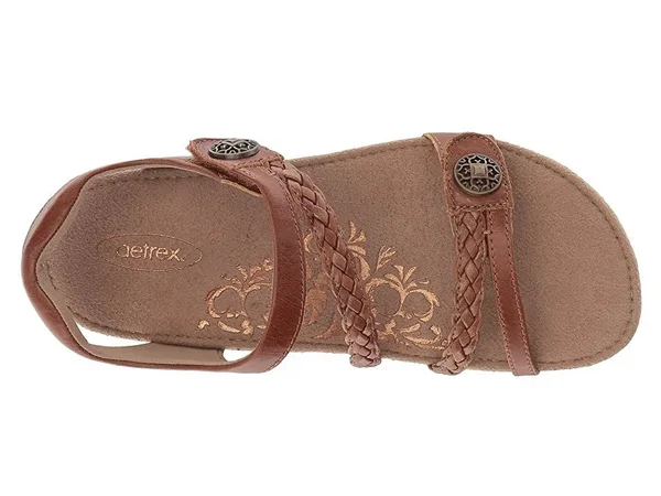 Women's Aetrex Jillian, Adult, Size: 5 M, Cognac Leather
