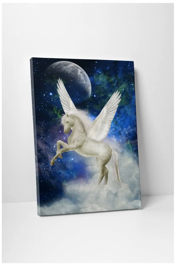 Pingo World 0722q9qt1oa Magic Unicorn III Children Kids Gallery Wrapped Canvas Wall Art, 20 inch x 16 inch, Variable, White