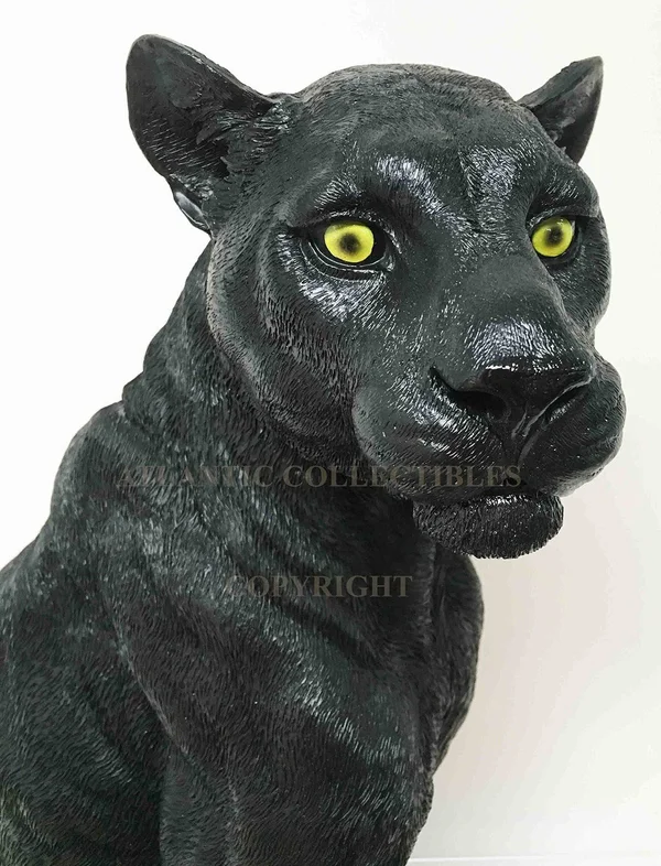 Ebros Gift Large Black Panther Statue 20.5x22 Tall wildlife Black Jaguar Ghost Forest Hunter Sculpture Home and Garden Patio Dec
