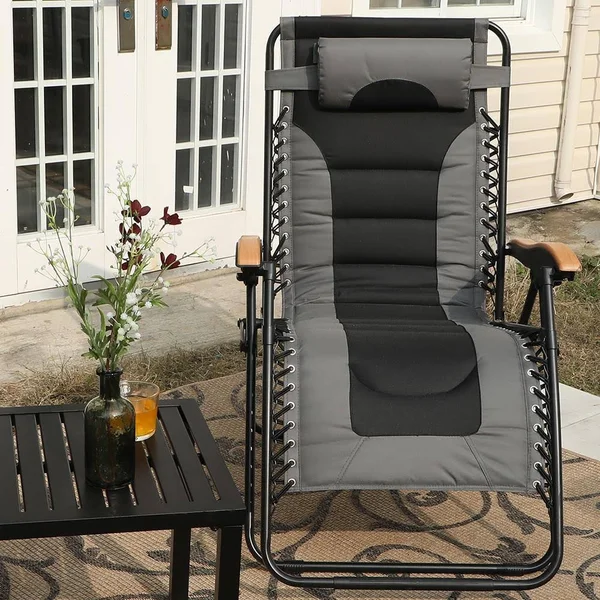 Phi Villa Oversized Padded Zero Gravity Chair with Cup Holder