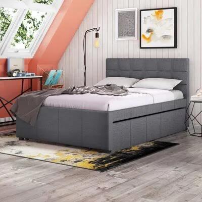 Thornton Full - Double Tufted Upholstered Platform Bed Brayden Studio Color: Dark Gray