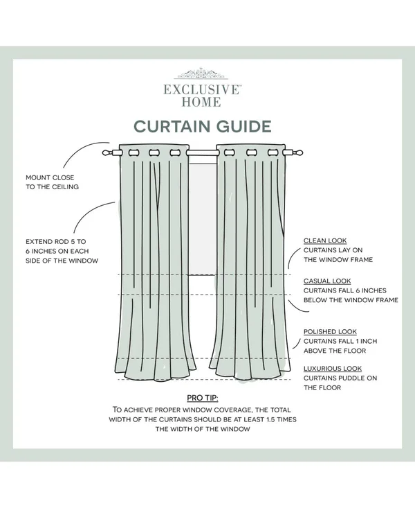Exclusive Home Squared Grommet Top Curtain Panel Pair White