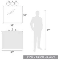 Golden Dixon 3 Light Bath Vanity 3218 Ba3 PW PW (Pewter)