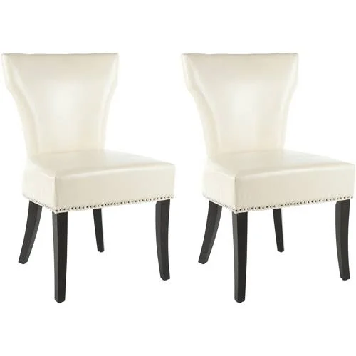 Safavieh Jappic Bicast Leather Chairs with Silver Nail Heads, Set of 2