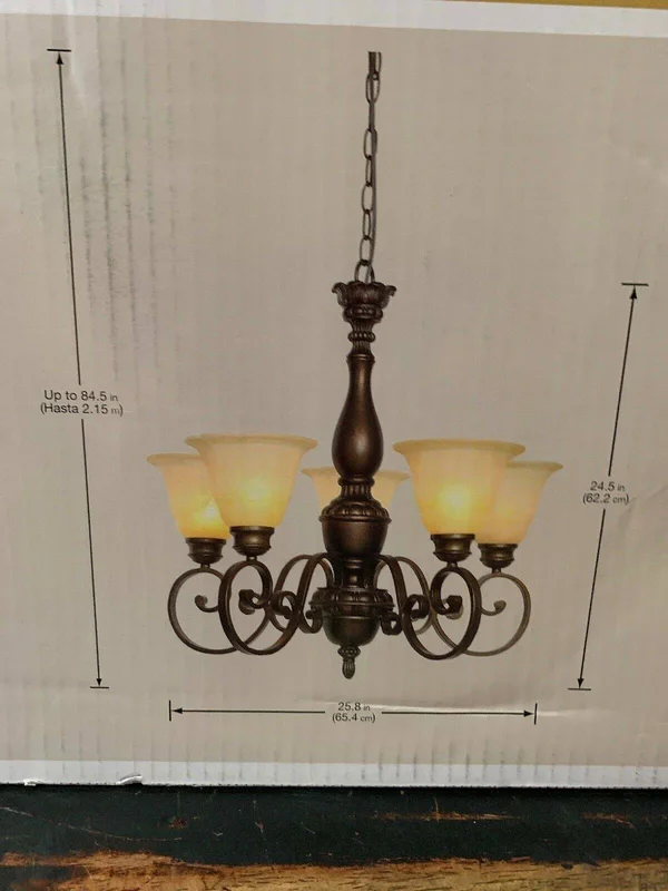 Hampton Bay - Carina 5-Light Aged Bronze Chandelier (1000015036)