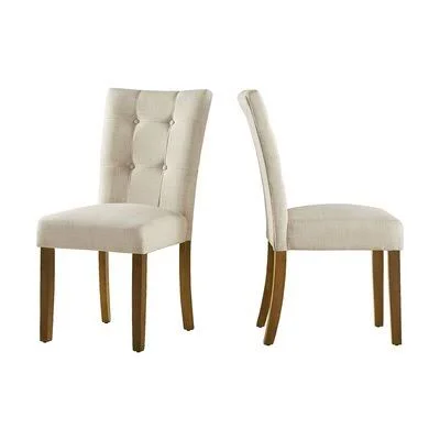 Mitzi Tufted Linen Upholstered Side Chair Andover Mills Color: Beige