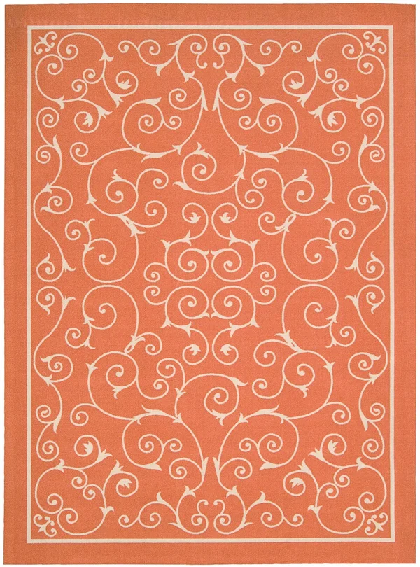 Nourison Home & Garden Area Rug - Orange, 5&3x22 x 7&5x22