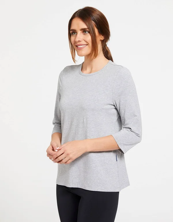 Women's Loose Fit 3/4 Sleeve T-Shirt - UPF 50+ Sensitive Collection Black