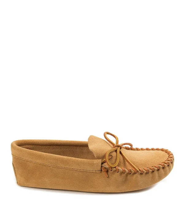 Minnetonka Leather Laced Softsole 10 Men's Tan