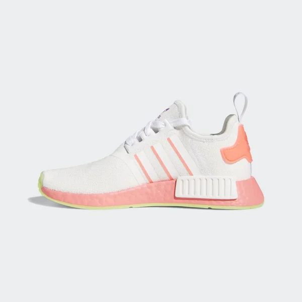 Adidas Women's Originals NMD R1 Casual Shoes in White/Orange Size 10.0