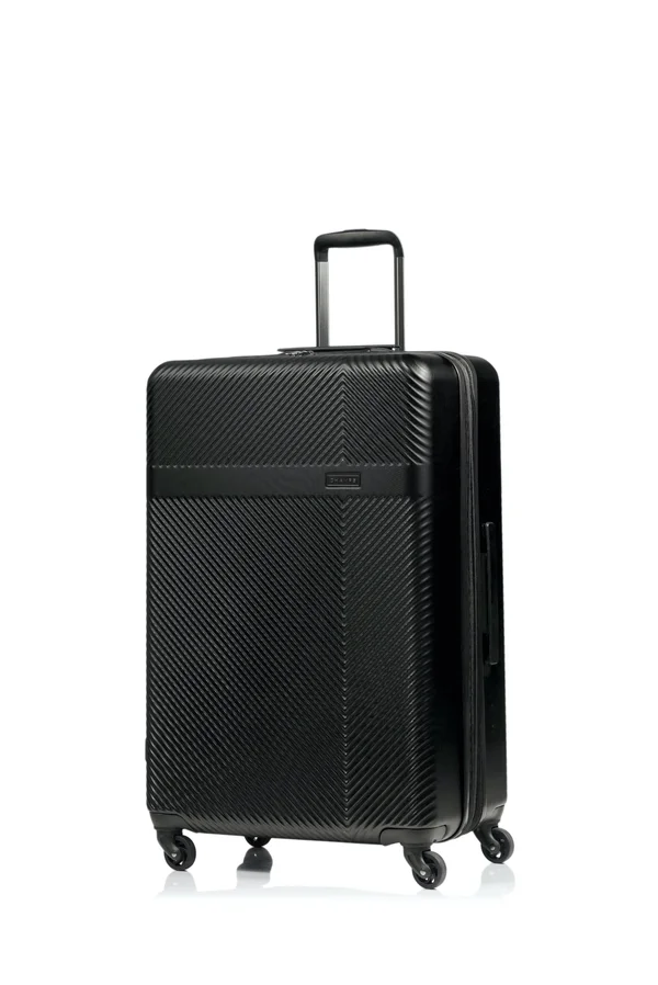 Champs 3-Piece Grid Hardside Luggage Set - Black