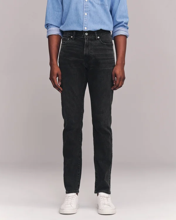 Men's Skinny Jeans in Washed Black - Size 38 x 34, Abercrombie & Fitch
