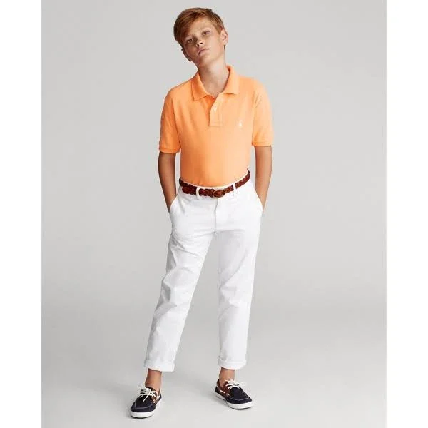 Ralph Lauren Boy's Cotton Mesh Polo Shirt - Size XL in Key West Orange