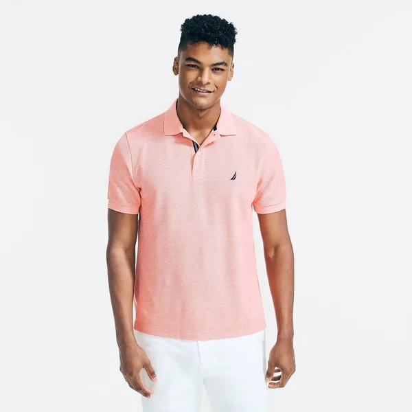 Nautica Men's Classic-Fit Performance Deck Polo Shirt - Coral Heather
