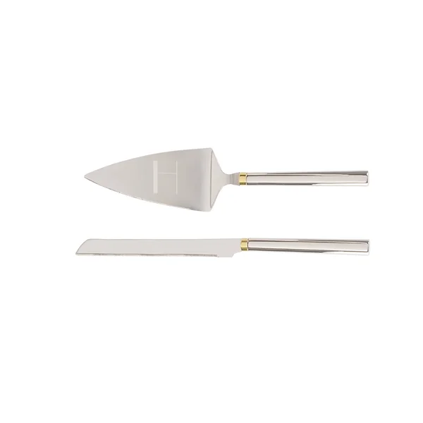Cathy&s Concepts Personalized Gold Champagne Flutes & Cake Serving Set