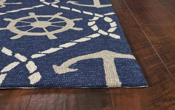 3&3x22 x 5&3x22 UV-Treated Polypropylene Navy Area Rug