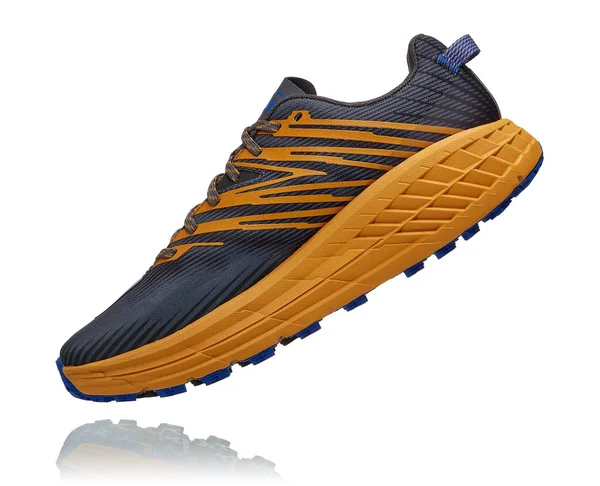 Hoka Men's Speedgoat 4 Castlerock/Golden Yellow, 15