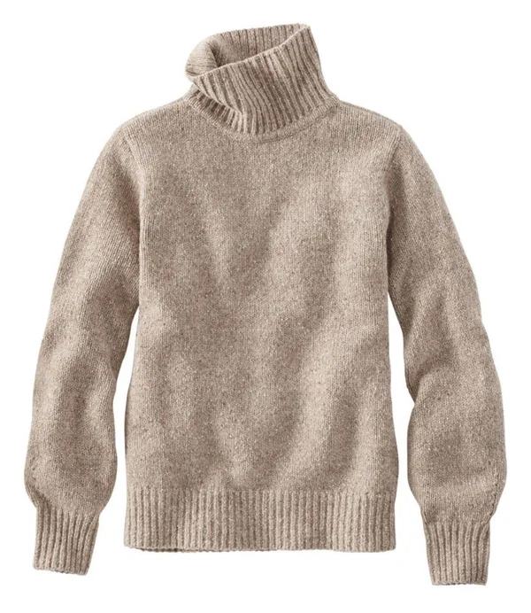 Women's Signature Ragg Wool Sweater - Pullover Tan Large, L.L.Bean