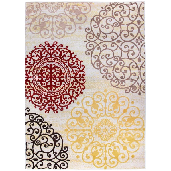 Modern Contemporary Floral Navy 6&6 inch x 9& Indoor Area Rug, Blue