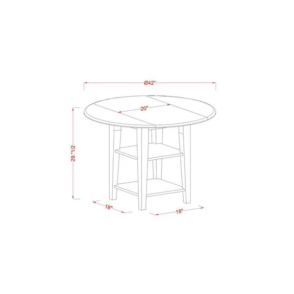 East West Furniture Sudbury 3 Piece Dual Drop Leaf Dining Table Set with Slat Back Chairs