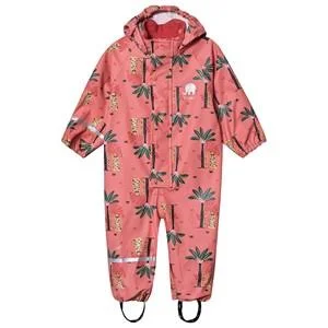 Celavi Cheetah Rain Suit Baked Apple - Kids - Rain Coveralls, Pink