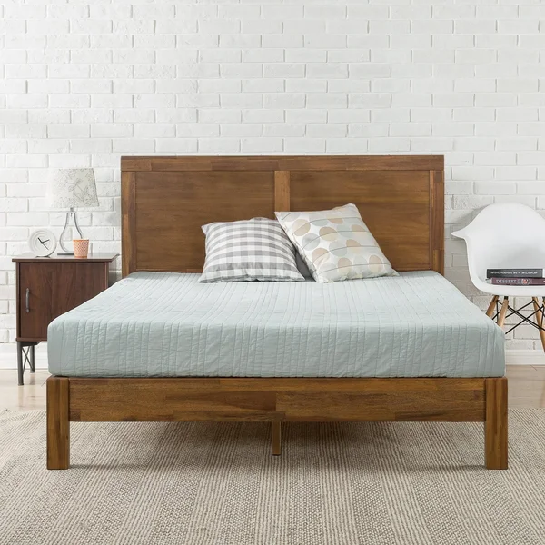 Priage by Zinus Brown Wood Platform Bed Frame (Twin)