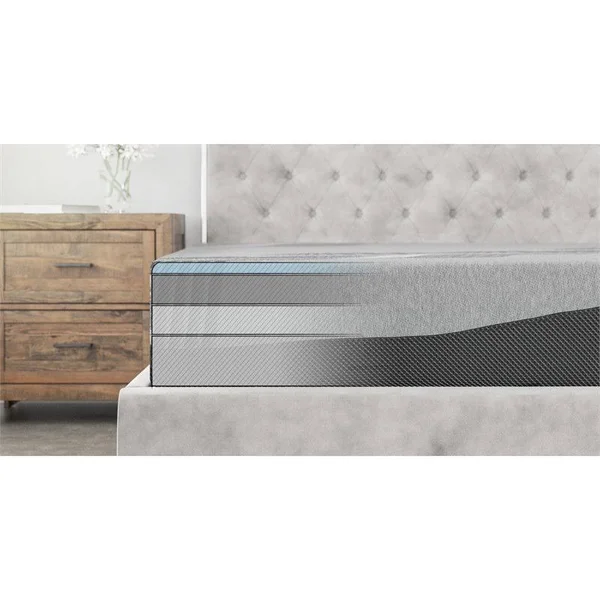 Wallace & Bay Cielo 10 in. Cooling Gel Memory Foam Mattress, Size: Queen, Gray