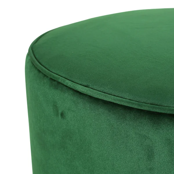 Croton Modern Glam Velvet Swivel Ottoman Emerald/Gunmetal - Christopher Knight Home