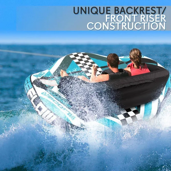 Heavy-Duty Inflatable Towable Booster Tube - Two Person Water Tube Boating Float Tow Raft - Watersports Inflatable Pull Boats/Tub