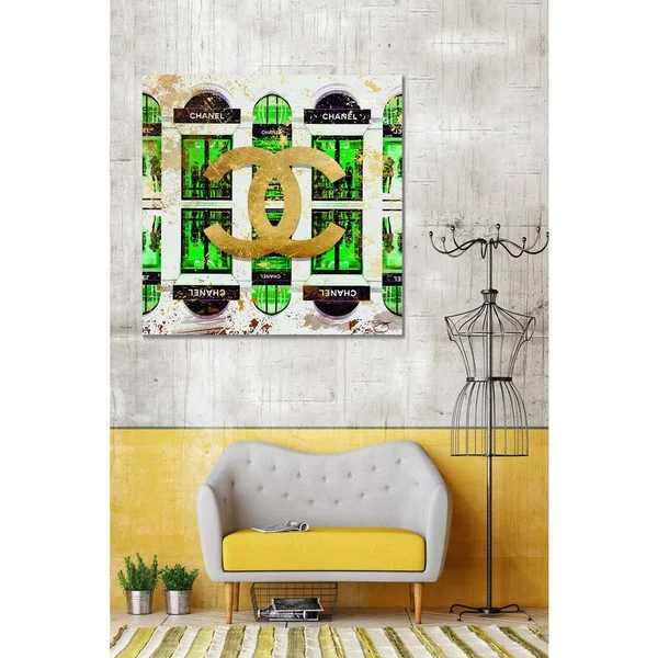 by Jodi &Shop Chanel in Green& Giclee Print Canvas Wall Art - 30 Inches x 30 Inches x 1.5 Inches