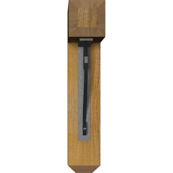 4x22W x 18x22D x 20x22H Edwards Craftsman Ironcrest Rough Sawn BRACKET, Western Red Cedar (1 1/2x22W x 10x22D x 12x22H Iron Brac