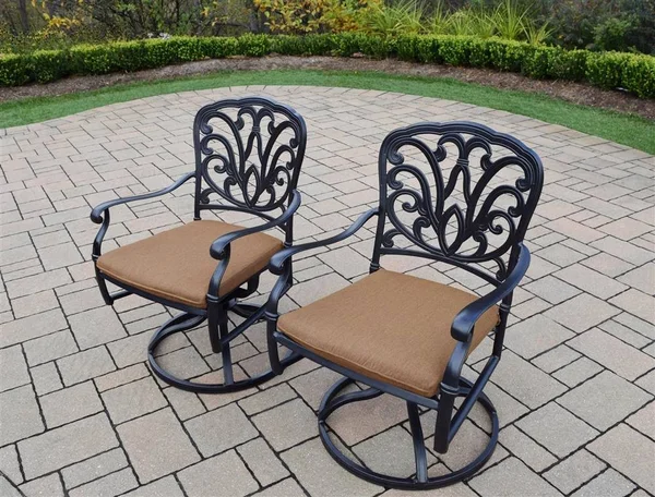 Oakland Living Hampton Swivel Rockers with Cushions - Set of 2