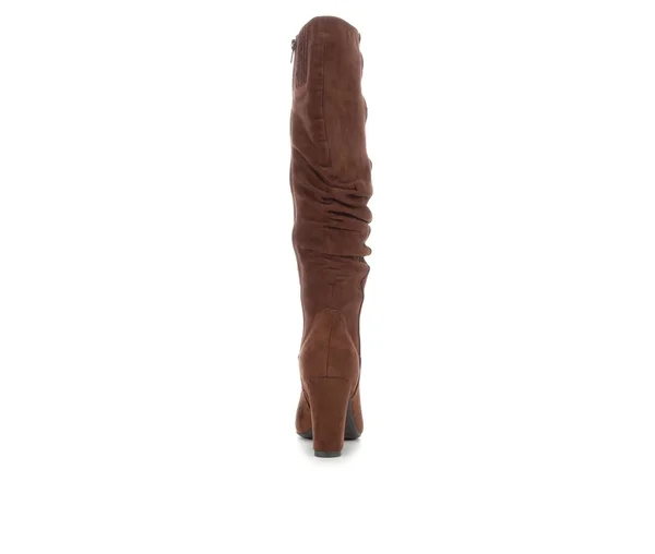 Women's Y-Not Compassion Ruched Knee High Boot in Dark Brown Size 7.5 Medium