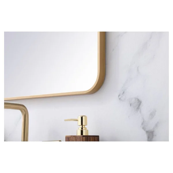 Elegant Decor MR802230BR Evermore 22 x 30 inch Soft Corner Metal Rectangular Mirror in Brass