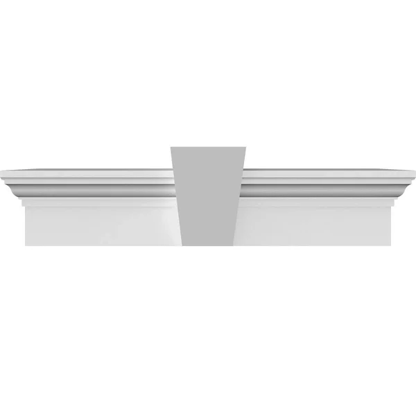 Ekena Millwork CRH06X33KF 33x22 Bottom Width x 36 1/2x22 Top Width x 6x22H x 1x22P Traditional Crosshead w/ Flat Keystone