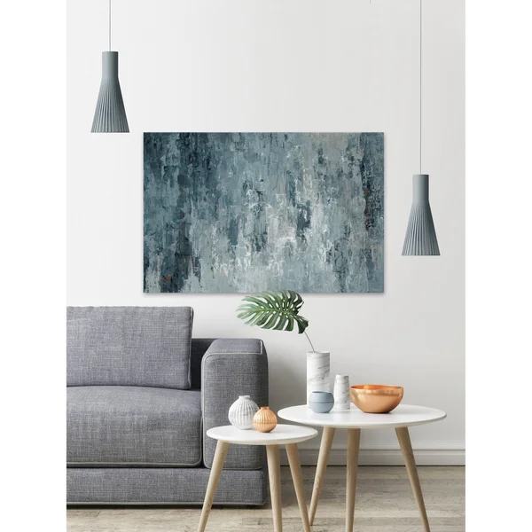 Parvez Taj Tainted Dark Blues Painting Print on Wrapped Canvas, Size: 16 x 24