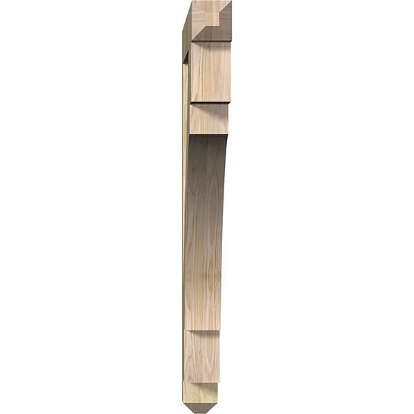 Ekena Millwork BKT04X44X44MRC04RDF 4x22W x 44x22D x 44x22H Merced Craftsman Rough Sawn BRACKET, Douglas Fir