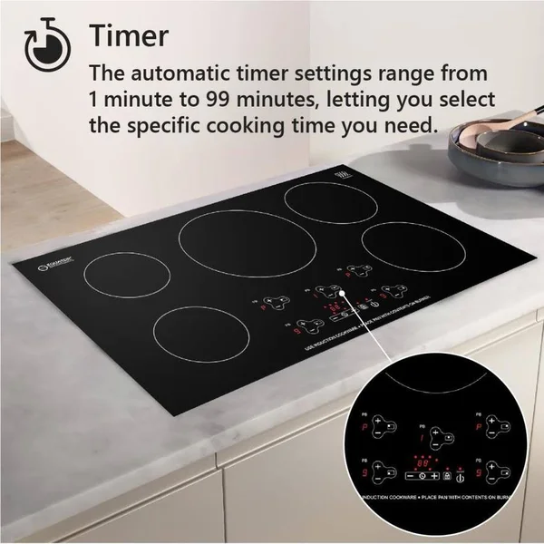 Equator Bic 365 36 in. 5 Burner Built-in Induction Cooktop Black