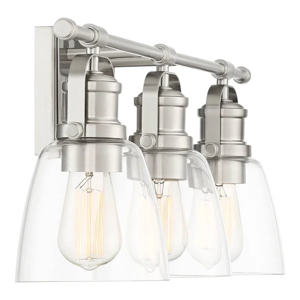 Kalen 23 1/2x22 Wide 3-Light Brushed Nickel Bath Light