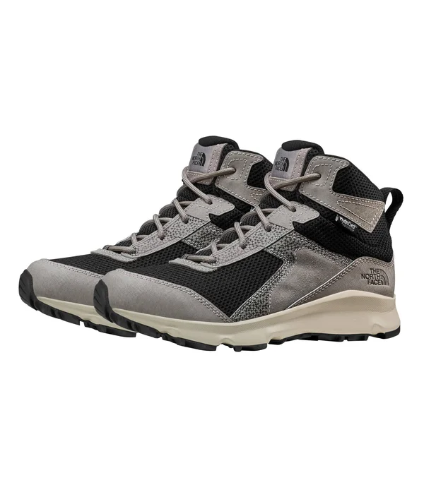 The North Face Juniors& Hedgehog Hiker II Mid Waterproof Shoe - 2 - Silt Grey, TNF Black