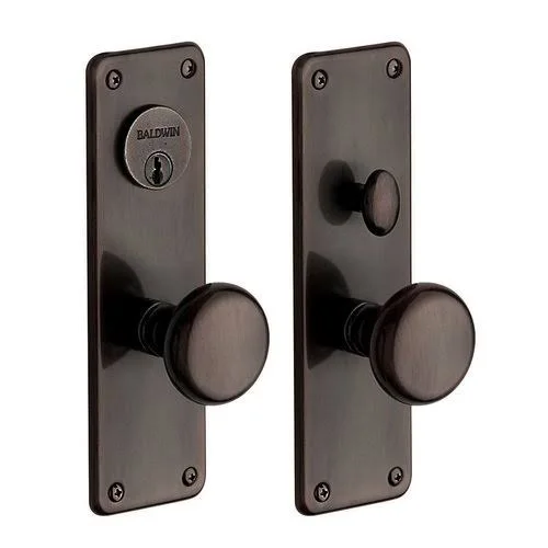 Baldwin 6551055DBLC Reading Double Cylinder Mortise Handleset Trim Set in Lifetime Polished Nickel